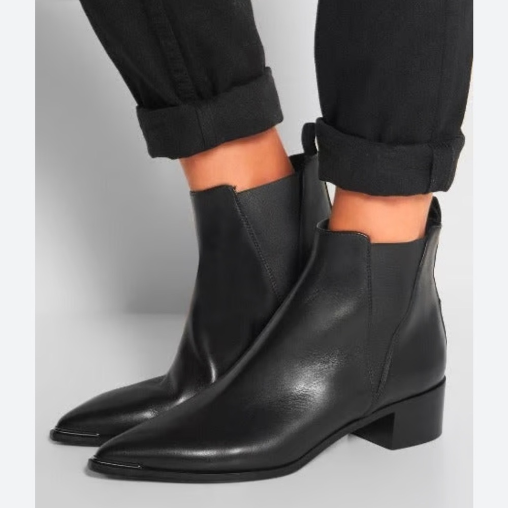 Acne Studios Black Leather Pointed Toe Chelsea Boots – Size 39 (US 9) - Picture 6 of 6